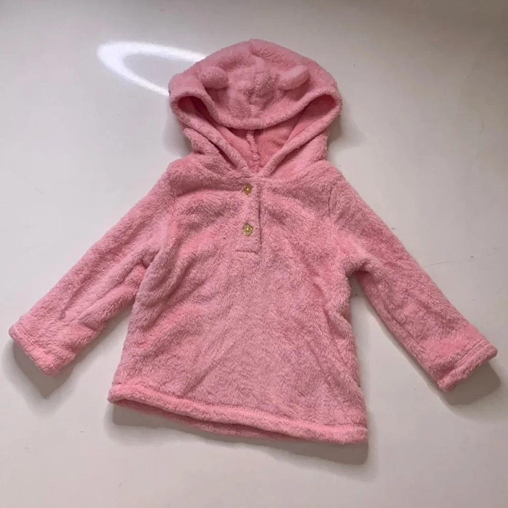 Carter’s 18 months baby pink fleece teddy bear pull over sweatshirt